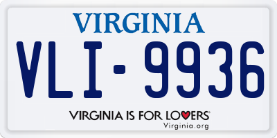 VA license plate VLI9936