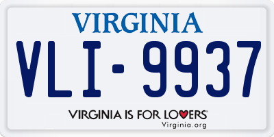 VA license plate VLI9937