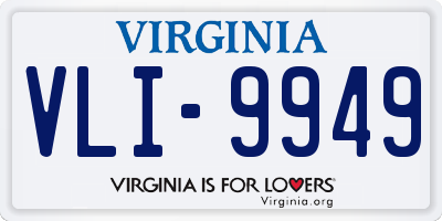 VA license plate VLI9949