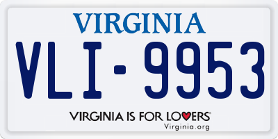 VA license plate VLI9953