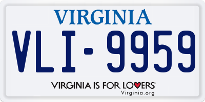 VA license plate VLI9959
