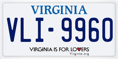 VA license plate VLI9960