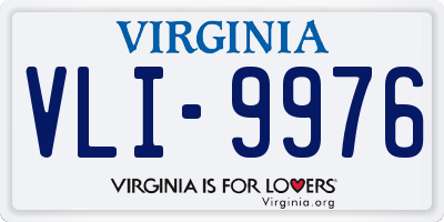 VA license plate VLI9976
