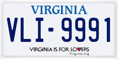 VA license plate VLI9991