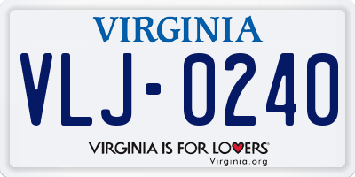 VA license plate VLJ0240