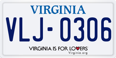 VA license plate VLJ0306