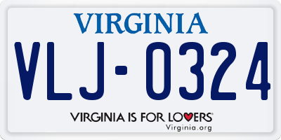 VA license plate VLJ0324