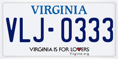 VA license plate VLJ0333