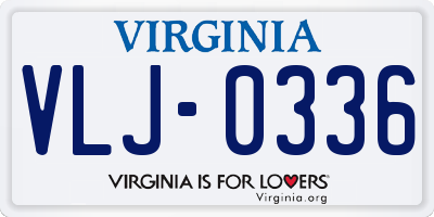 VA license plate VLJ0336