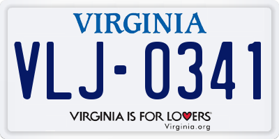 VA license plate VLJ0341