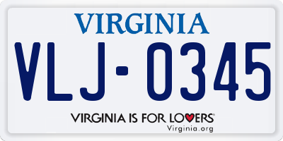 VA license plate VLJ0345