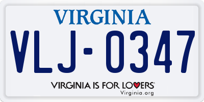 VA license plate VLJ0347