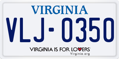 VA license plate VLJ0350
