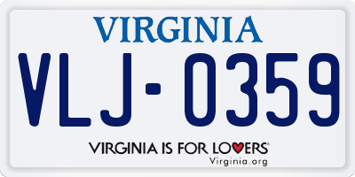 VA license plate VLJ0359