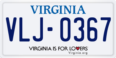 VA license plate VLJ0367