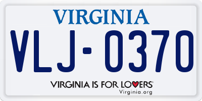 VA license plate VLJ0370