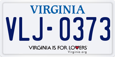 VA license plate VLJ0373