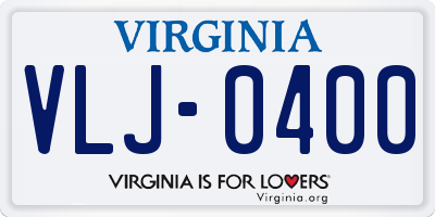 VA license plate VLJ0400
