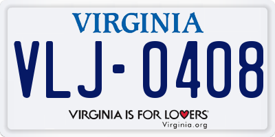 VA license plate VLJ0408