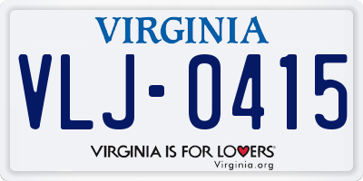 VA license plate VLJ0415