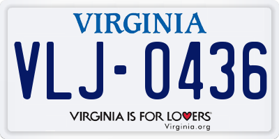 VA license plate VLJ0436