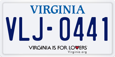 VA license plate VLJ0441