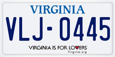 VA license plate VLJ0445