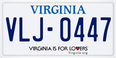 VA license plate VLJ0447