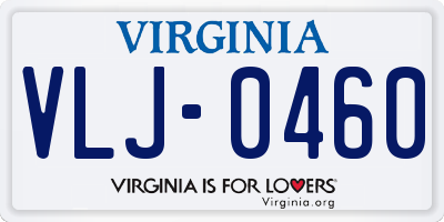 VA license plate VLJ0460