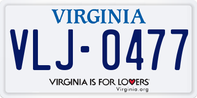 VA license plate VLJ0477