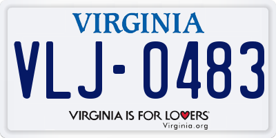 VA license plate VLJ0483