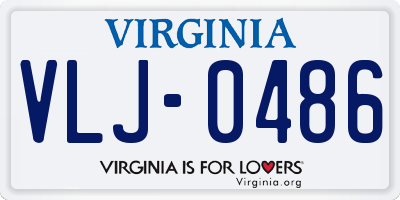 VA license plate VLJ0486