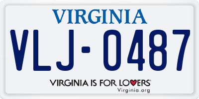 VA license plate VLJ0487