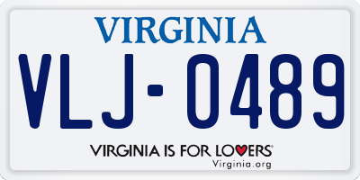VA license plate VLJ0489