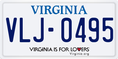 VA license plate VLJ0495