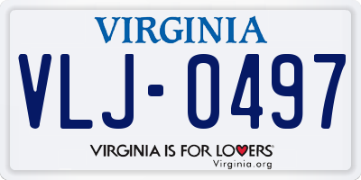 VA license plate VLJ0497