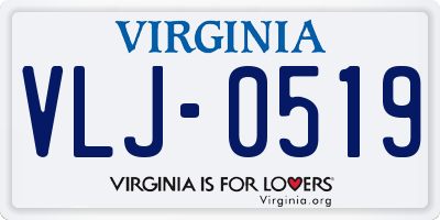 VA license plate VLJ0519