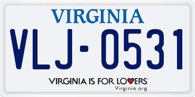 VA license plate VLJ0531