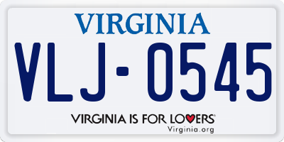 VA license plate VLJ0545