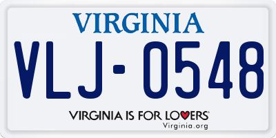 VA license plate VLJ0548