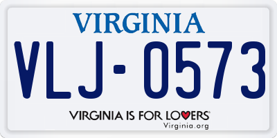 VA license plate VLJ0573