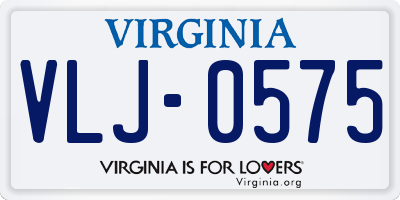 VA license plate VLJ0575