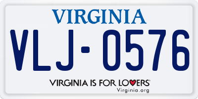 VA license plate VLJ0576