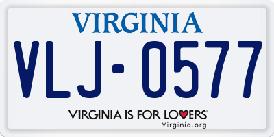 VA license plate VLJ0577