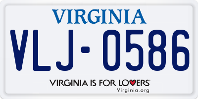 VA license plate VLJ0586