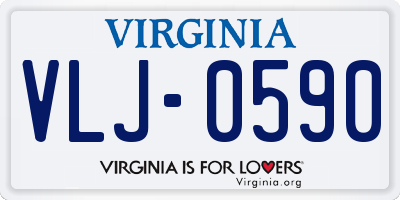 VA license plate VLJ0590