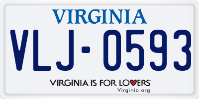 VA license plate VLJ0593