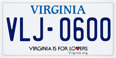 VA license plate VLJ0600