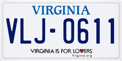 VA license plate VLJ0611