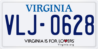 VA license plate VLJ0628